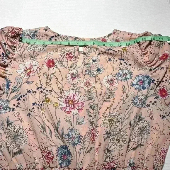 SUZANNE BETRO  Women Pink Floral Bell Sleeve Dress - XL- CottageCore BoHo ZULILY - Picture 3 of 6